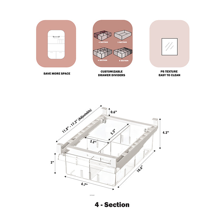 Multi Section Fridge Drawer Organizer