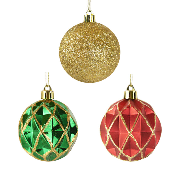 30ct 55mm Shatterproof Christmas Tree Ornament Set