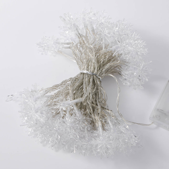 White Light Snowflake String LED Lights