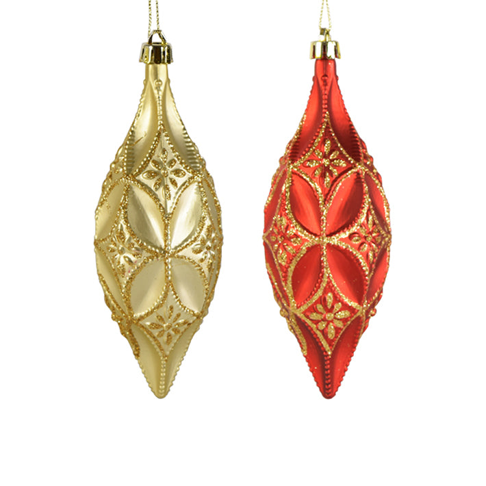 40ct Red&Gold Shatterproof Christmas Ornament Set