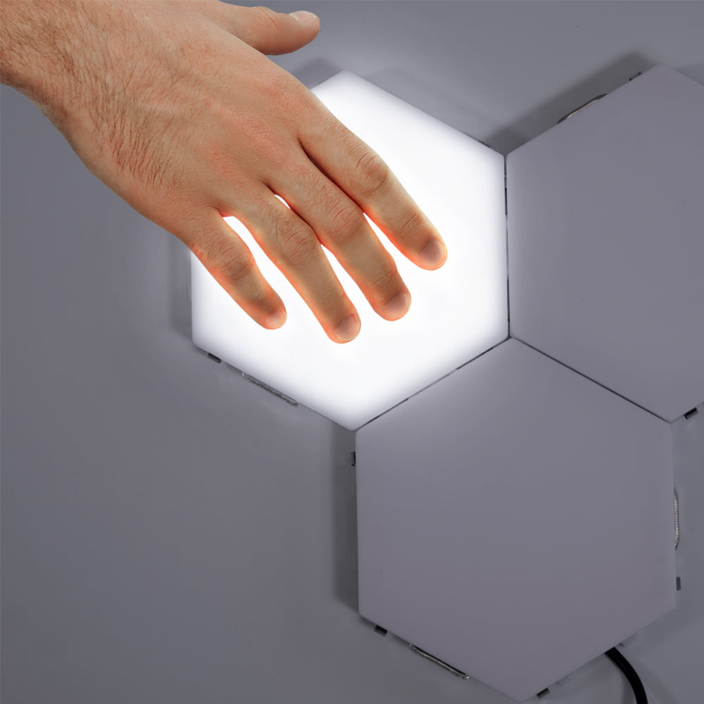 Hexagon LED Wall Lights Touch Control Gaming Lights with Magnetic Modular <10 PCS Set>