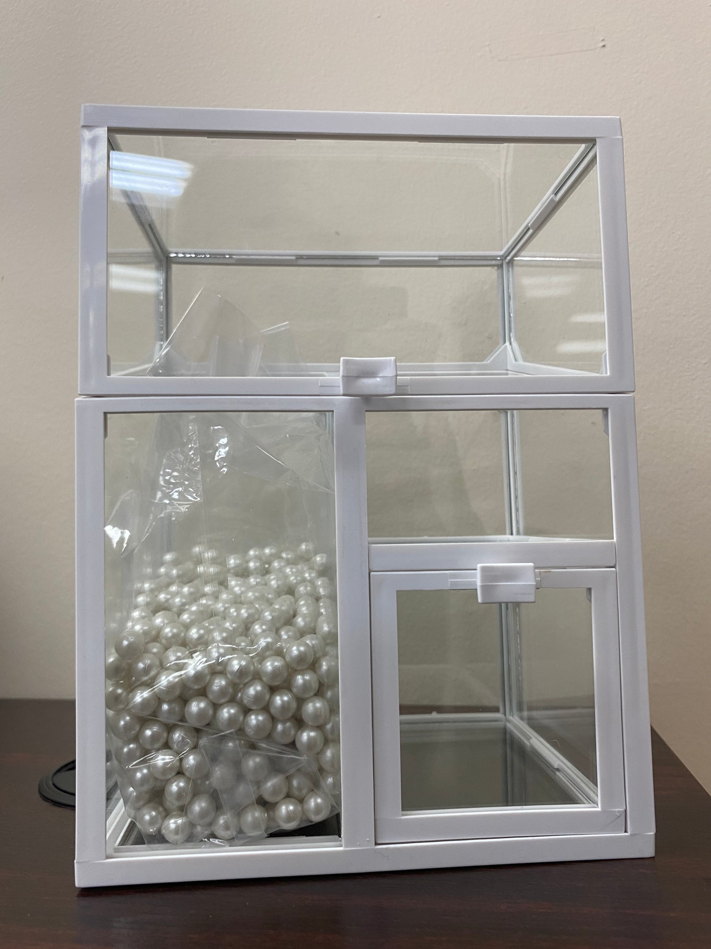 Cosmetic Organizer, Square, glass, White