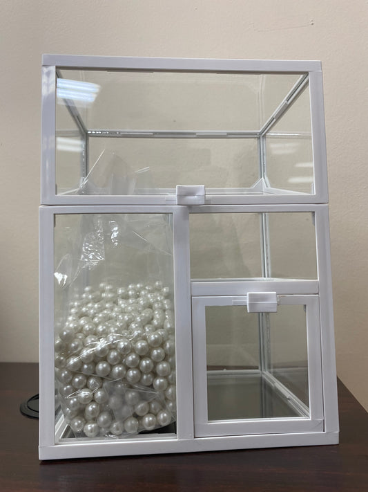 Cosmetic Organizer, Square, glass, White