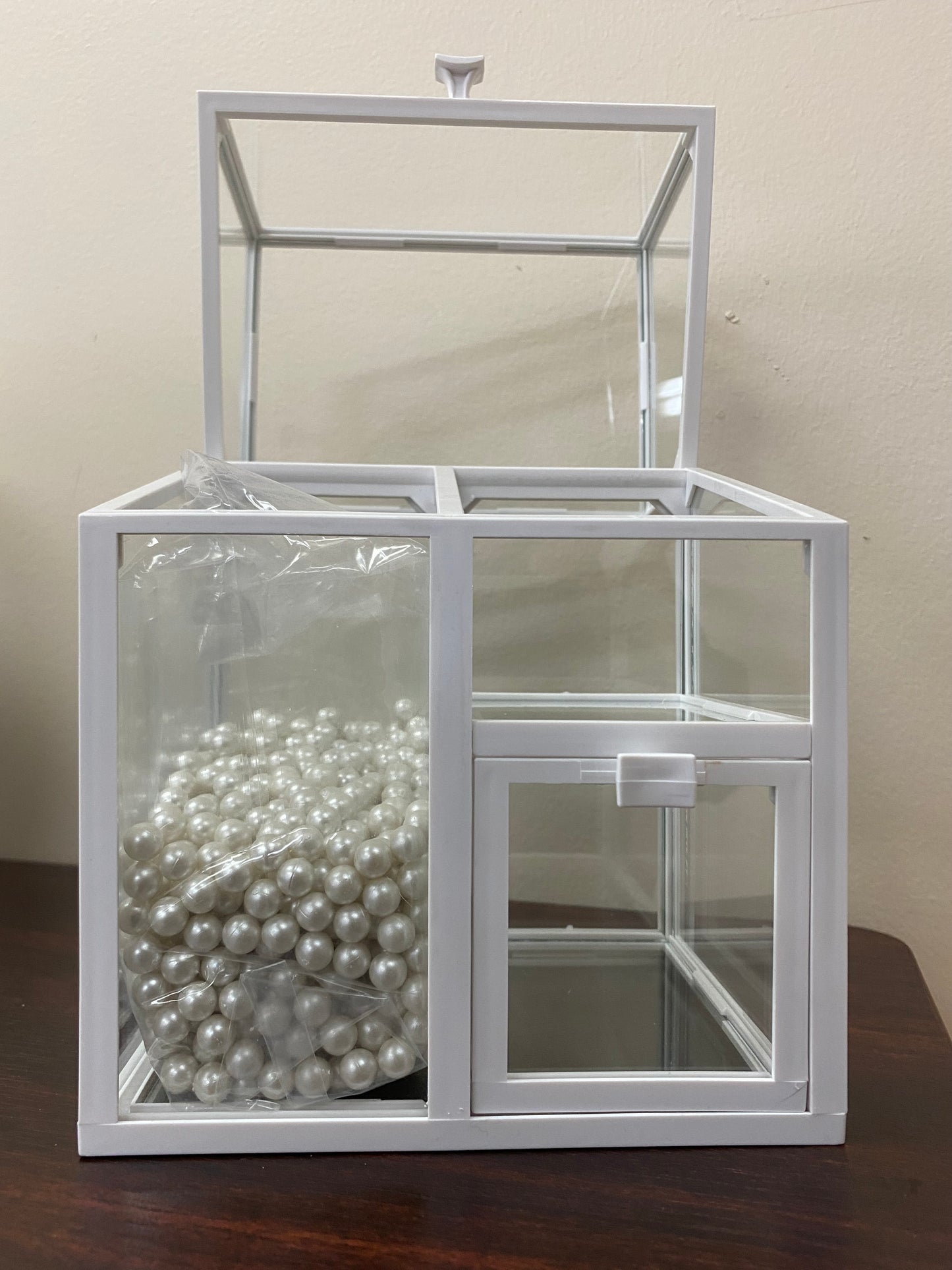 Cosmetic Organizer, Square, glass, White