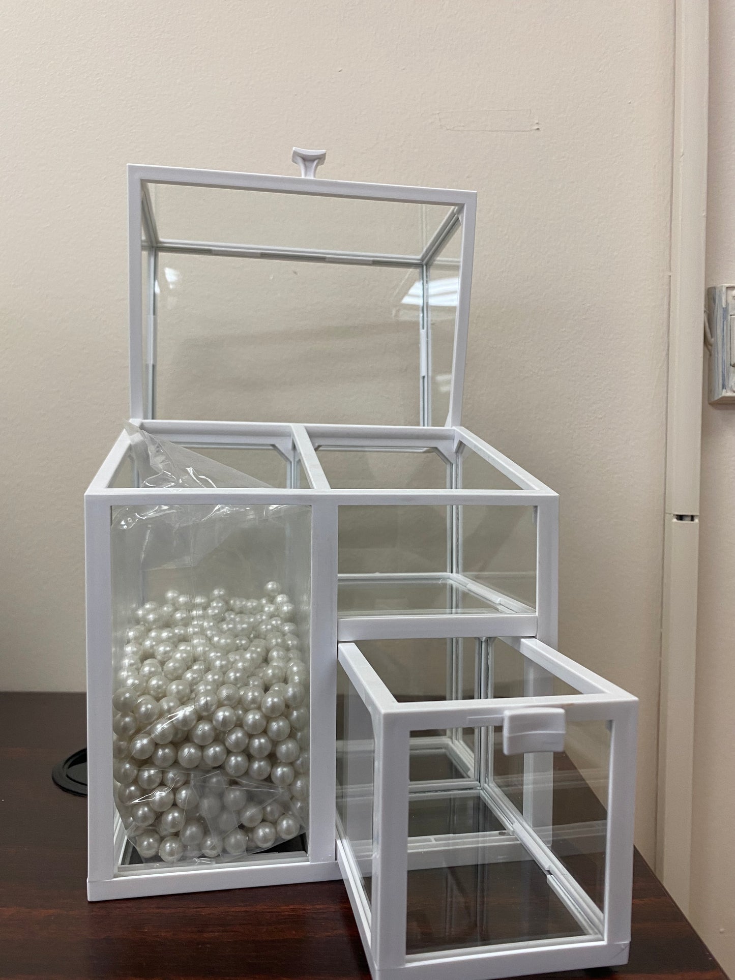 Cosmetic Organizer, Square, glass, White