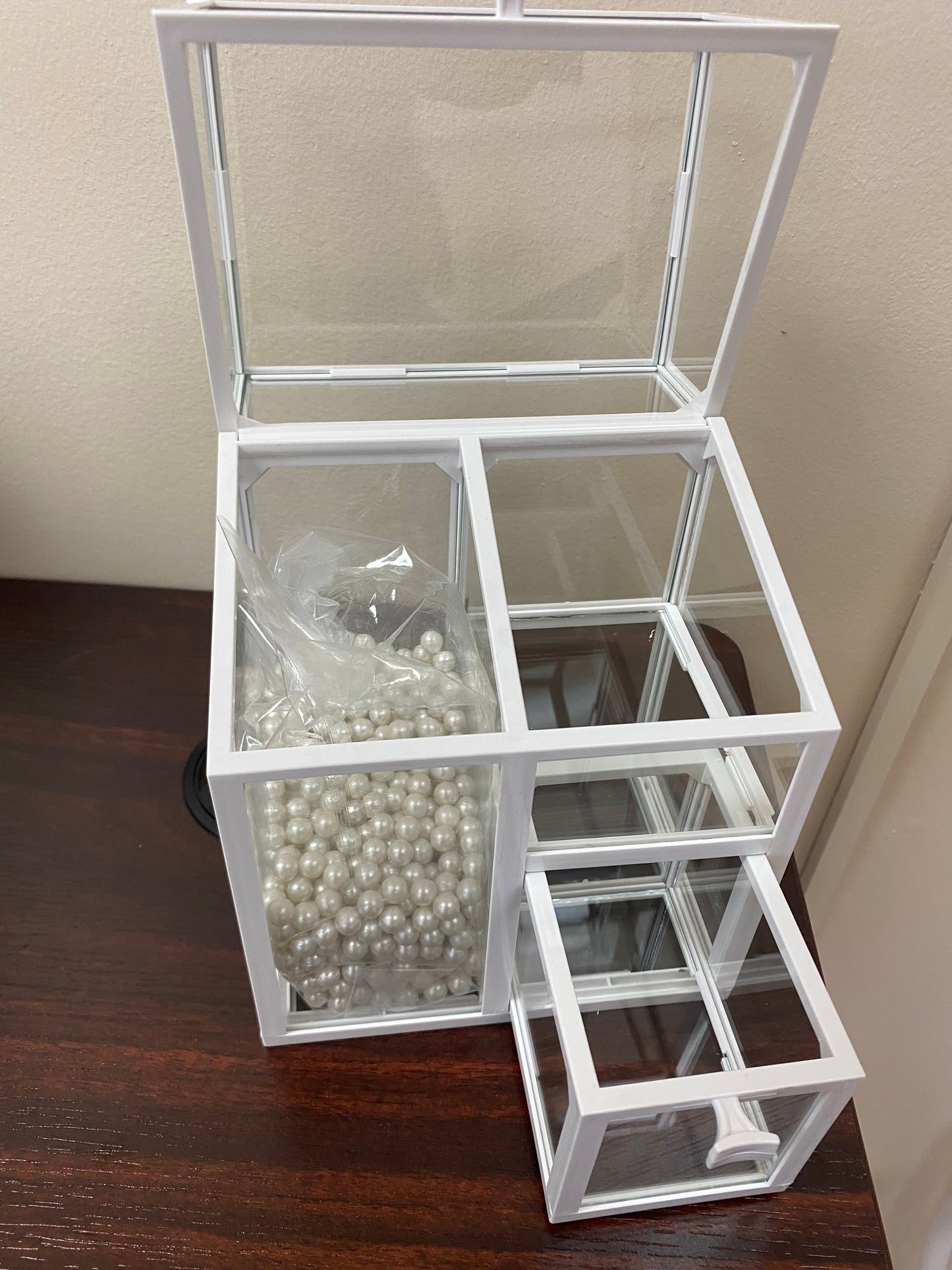 Cosmetic Organizer, Square, glass, White