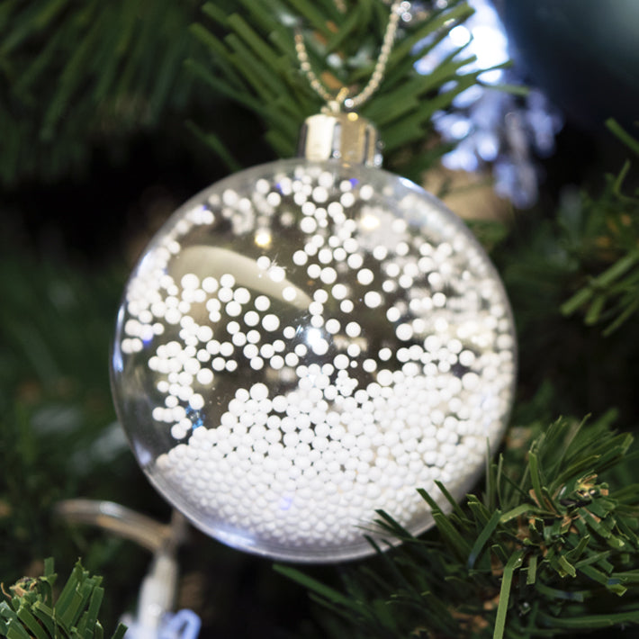 9pcs 60mm Christmas Ball Ornaments – Silver and White