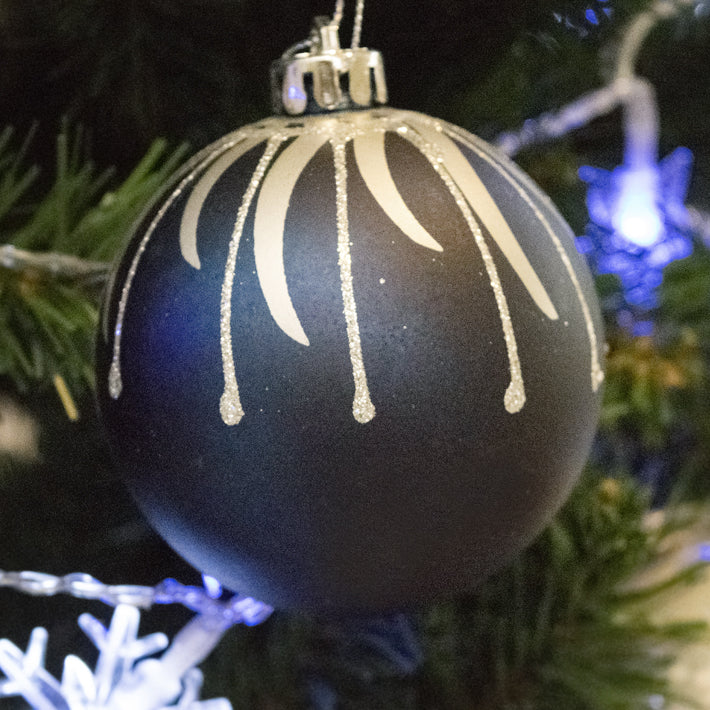 16ct 75mm Winter Silver and Blue Shatterproof Christmas Ornaments