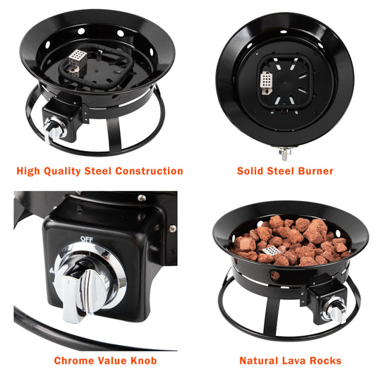 Outdoor Portable Propane Gas Fire Pit