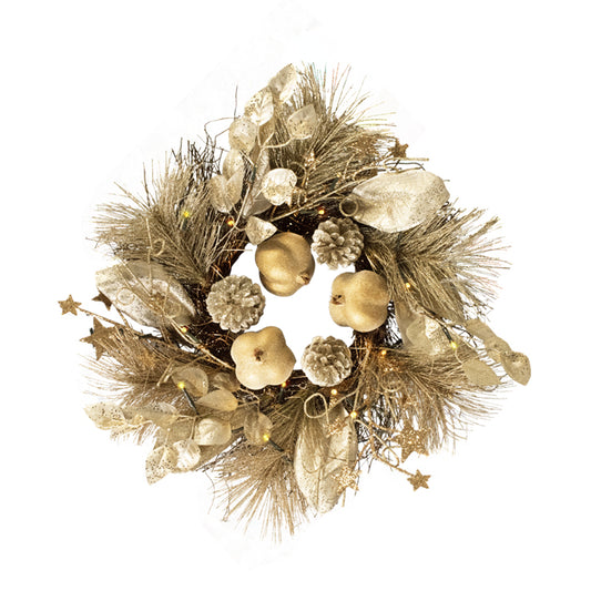 Premium 18inch Pre-Lit Christmas Decorated Wreath with light