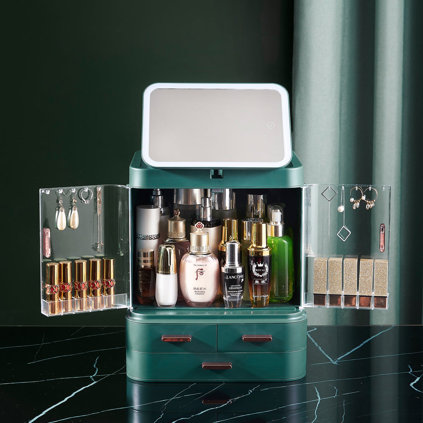 Makeup Storage Box LED Mirror Light
