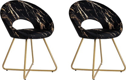 Velvet and Metal Modern Dining Chair