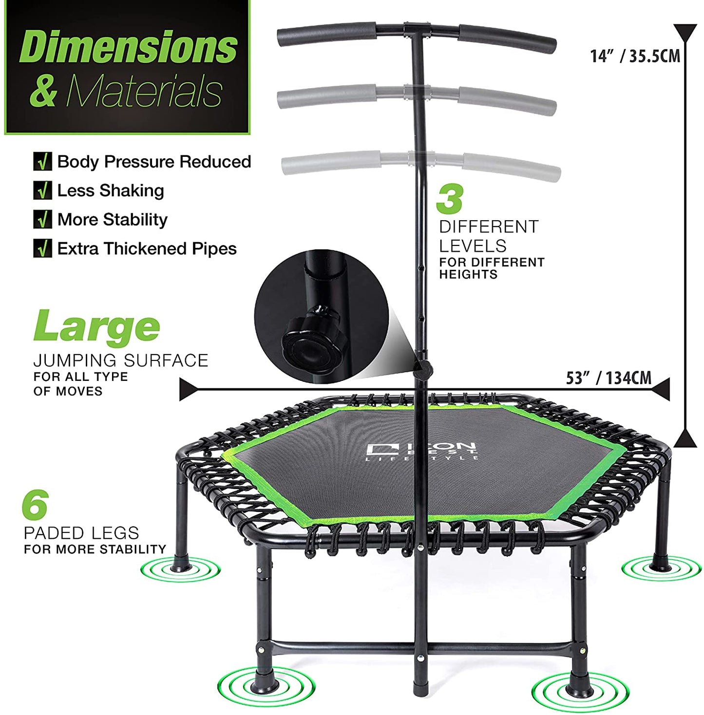 Mini Fitness Trampoline for Adults & Kids