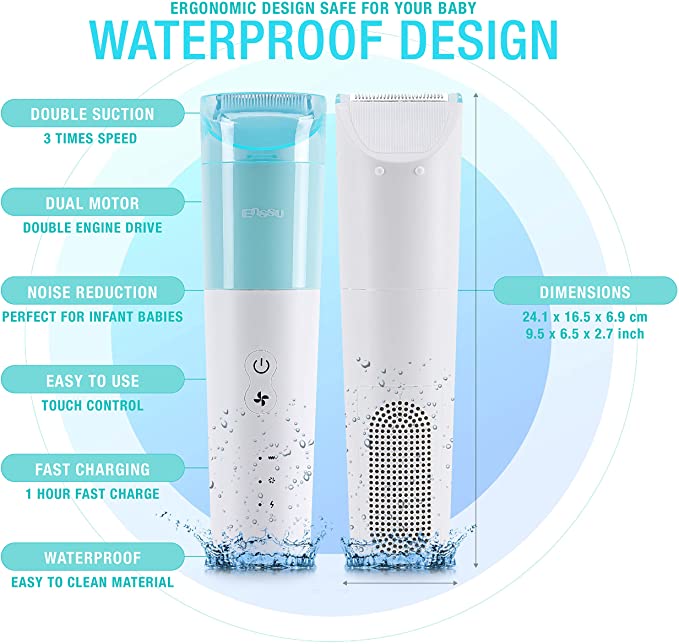 Rechargeable Cordless Electric Hair Clippers/Shaver for Baby with Vacuum function