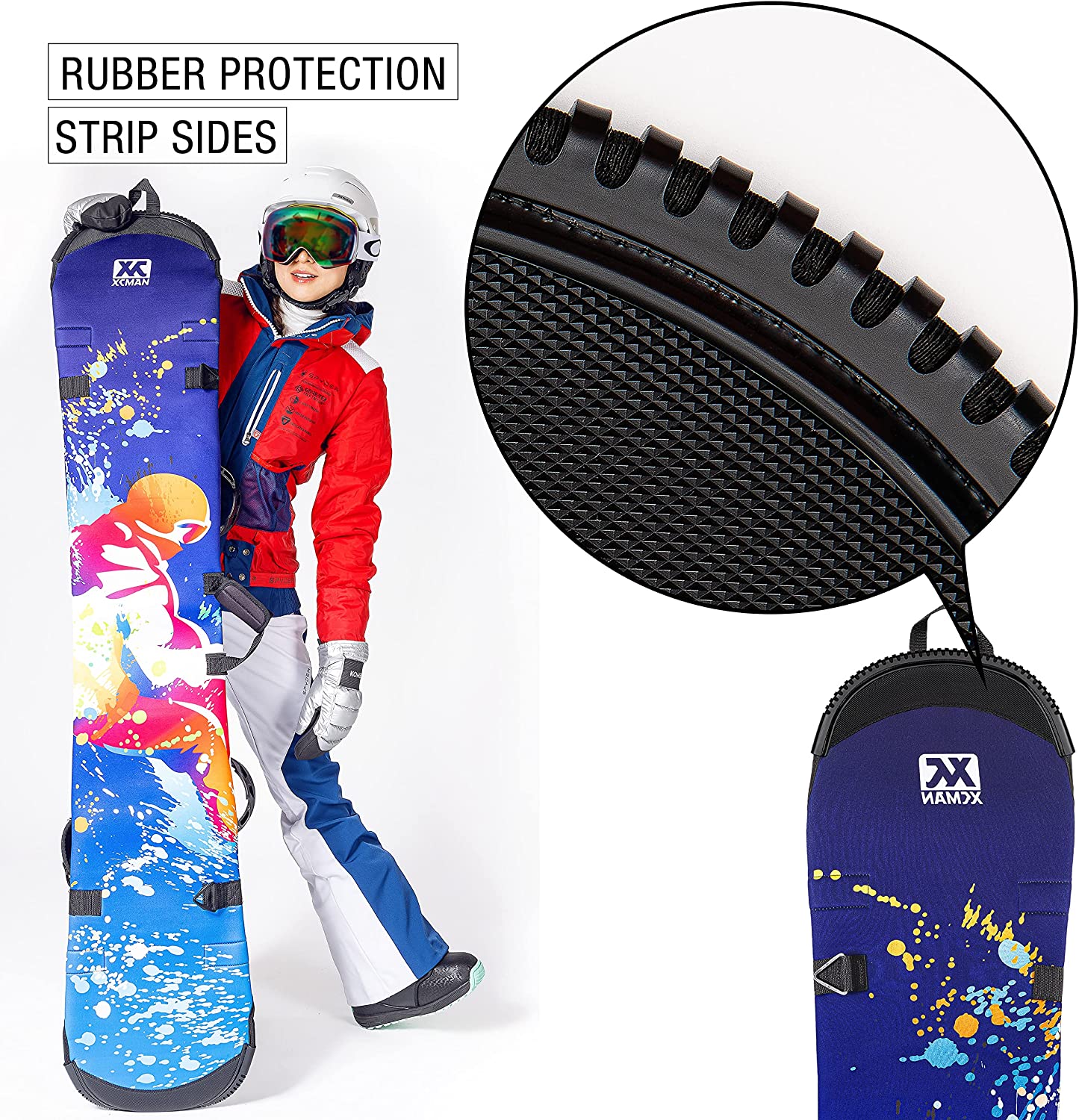Portable Freestyle Neoprene Snowboard Sleeve, Snowboard Bag for Travel, Storage and Transport