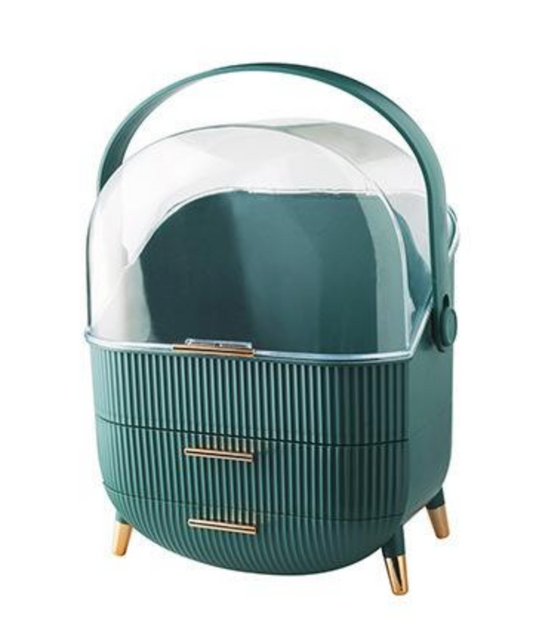 Green Makeup & Cosmetics Organizer