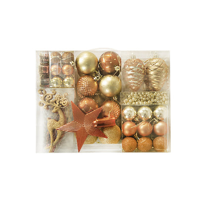 100ct Christmas Copper Gold Balls Ornaments Set for Xmas Tree