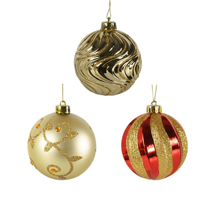 40ct Red&Gold Shatterproof Christmas Ornament Set