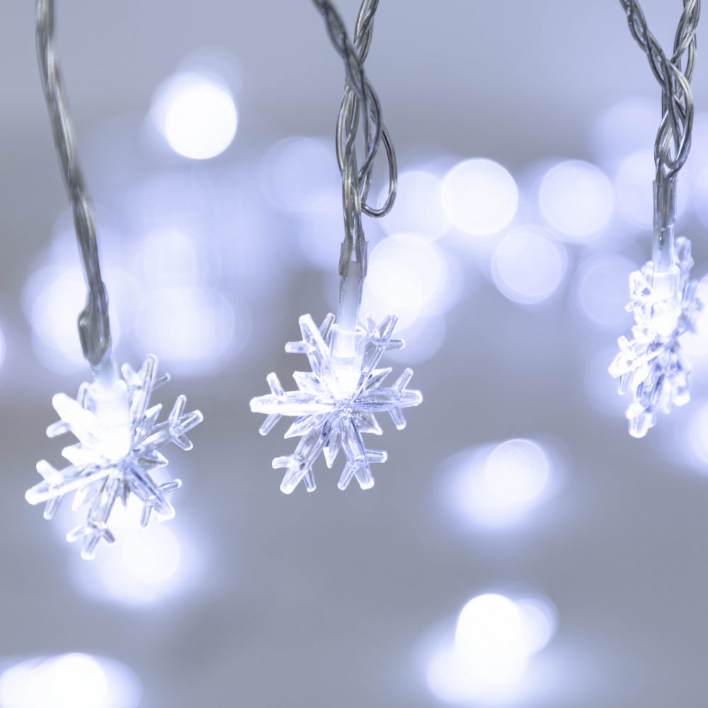 White Light Snowflake String LED Lights