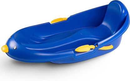 ICON BEST Plastic Snow Sled with Brakes & Rope for Kids and Adult, 38 inch