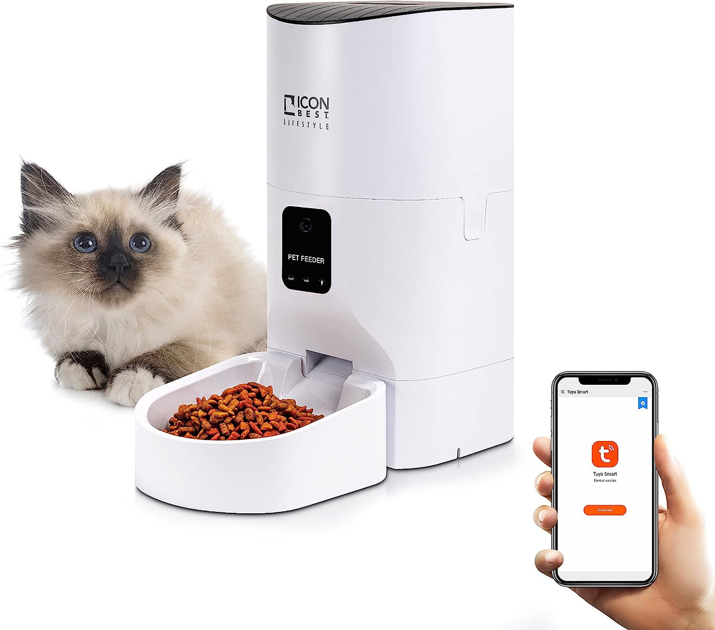 Automatic Pet Feeder 7L White