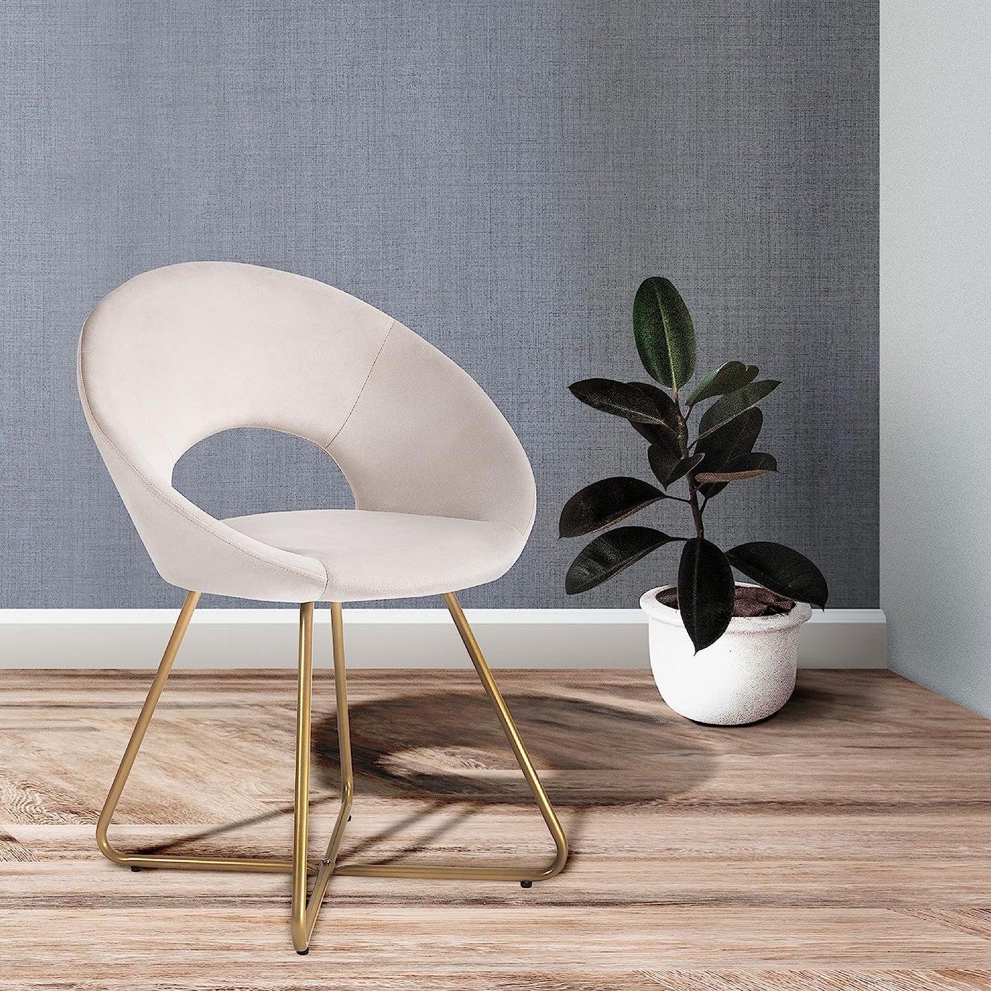 Velvet and Metal Modern Dining Chair