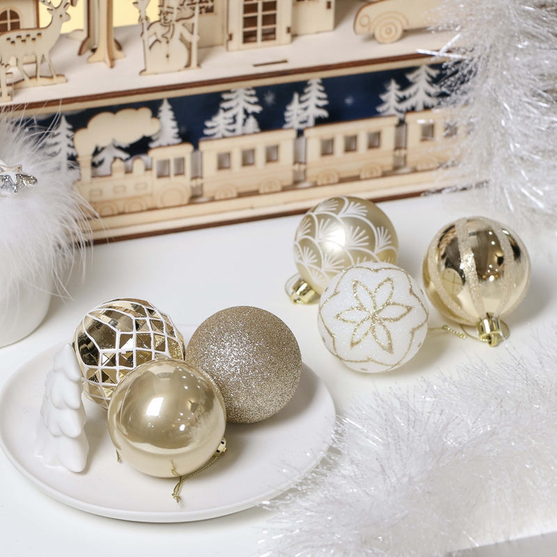 30ct 55mm Shatterproof Christmas Tree Ornament Set