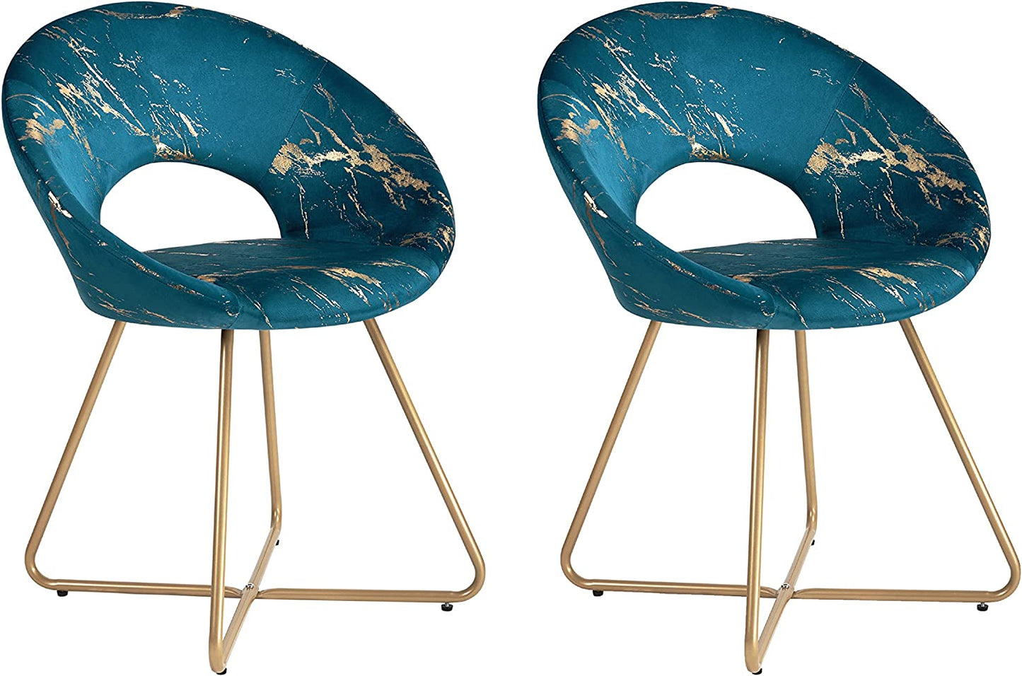 Velvet and Metal Modern Dining Chair