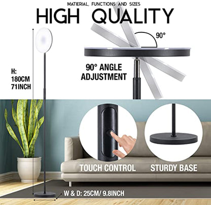 Smart LED Floor Lamp – Dimmable Adjustable Lamp, App Control (Black)
