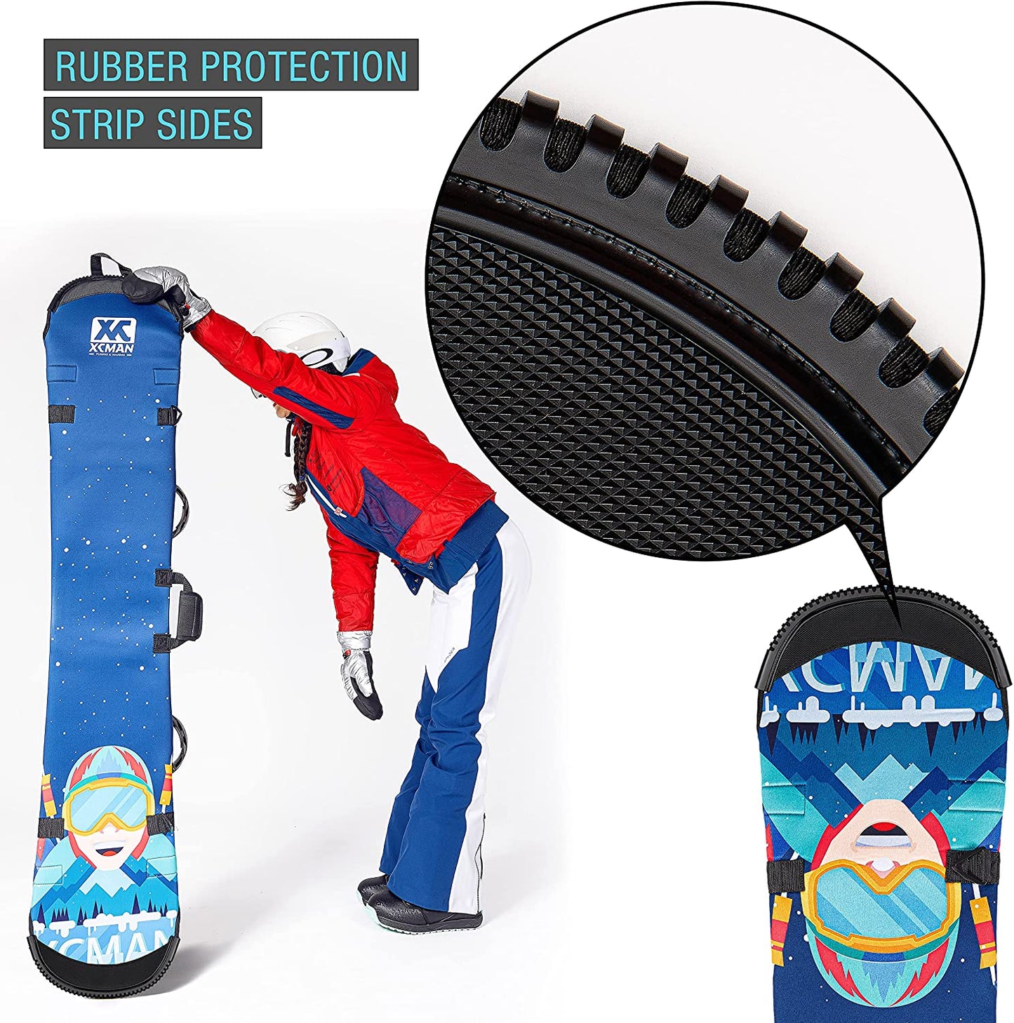 Portable Freestyle Neoprene Snowboard Sleeve, Snowboard Bag for Travel, Storage and Transport