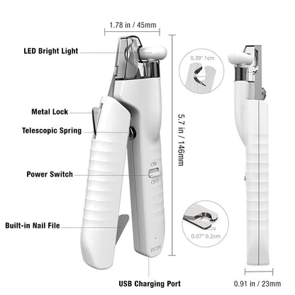 Pet Nail Clipper with LED Light